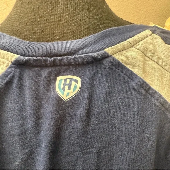 Dallas Cowboys Navy & Gray Raglan Long Sleeve Graphic Tee by Hands High L - Picture 5 of 10